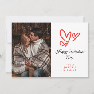 Elegantes Herz Frohen Valentinstag Foto Feiertagskarte