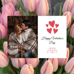 Elegantes Herz Frohen Valentinstag Foto Feiertagskarte