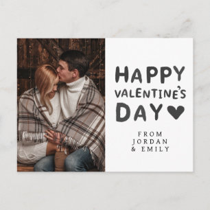 Elegantes Herz Frohen Valentinstag Foto Feiertagspostkarte