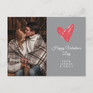 Elegantes Herz Frohen Valentinstag Foto Feiertagspostkarte