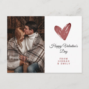 Elegantes Herz Frohen Valentinstag Foto Feiertagspostkarte