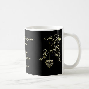Elegantes Herz-goldenes Hochzeitstag-Memento Kaffeetasse