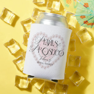 Elegantes Herz Perlen Prosecco Bubbly Brautparty Dosenkühler