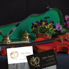 Elegantes Herz QR Code Geigerlehrer Violinist Visitenkarte