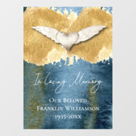 Elegantes Herz Wings Lounge Erinnerungswagen Fensteraufkleber