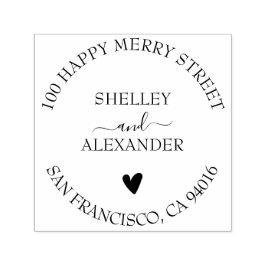 Elegantes Herz - Zwei Namen Rücksendeadresse Permastempel