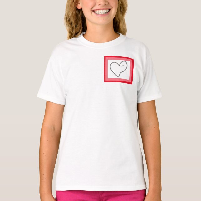 Elegantes Herzform-Design T-Shirt (Vorderseite)