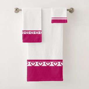 Elegantes Herzmuster Badhandtuch Set