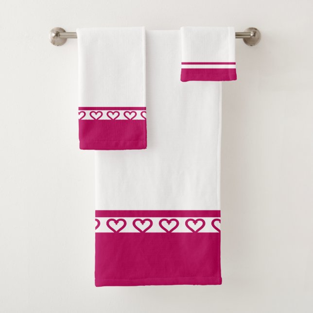 Elegantes Herzmuster Badhandtuch Set (Insitu)