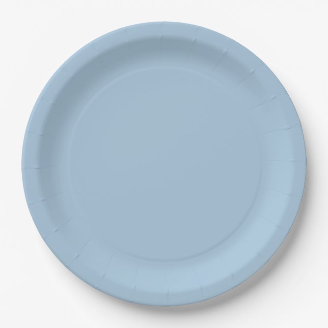 Elegantes Himmelblau  Pappteller (Vorderseite)