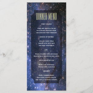 Elegantes Himmels-/Raum-Thema-dünnes Menükarte