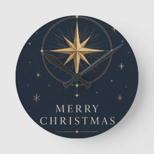 Elegantes himmlisches Weihnachten im Stil von Mitt Runde Wanduhr
