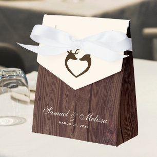 Elegantes Hirschherz Rustikale Holz Hochzeit Geschenkschachtel