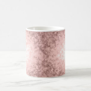 elegantes hoch entwickeltes girly Rosengoldmuster Tasse