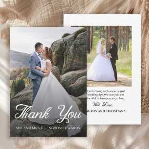 Elegantes Hochzeit-Dankeschön 2 Foto Dankeskarte