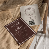 Elegantes Hochzeit QR-Code Braunes Geld Hochzeitse