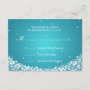 Elegantes Hochzeit UAWG Stern-Schein-Blau RSVP Karte