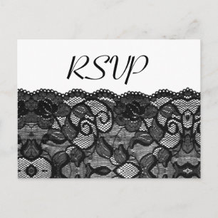 Elegantes Hochzeit UAWG Vintage schwarze Spitze Einladungspostkarte