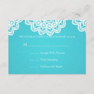 Elegantes Hochzeit UAWG Vintages Spitze-Blau RSVP Karte