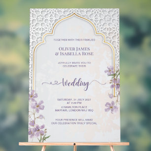 Elegantes Hochzeit-Willkommensschild. Vintage-Torb Acrylschild
