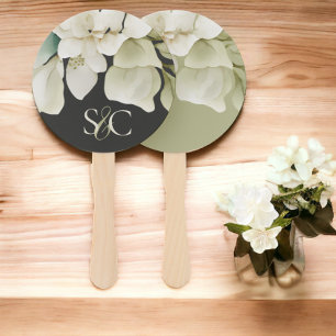 Elegantes Hochzeitband Mit Monogramm grün Fächer