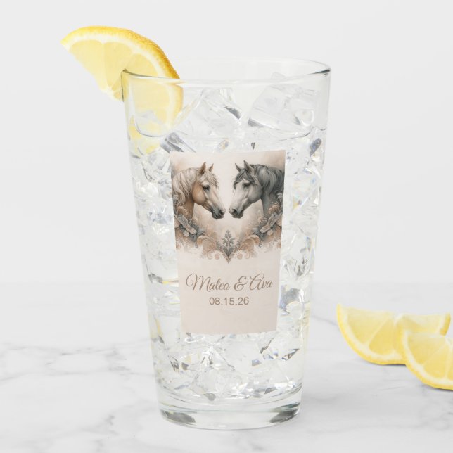 Elegantes Hochzeitglas Glas (Vorderseite Ice)