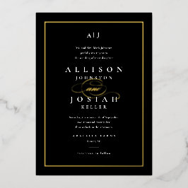 Elegantes HochzeitGold Folieneinladung