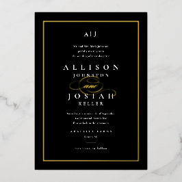 Elegantes HochzeitGold Folieneinladung