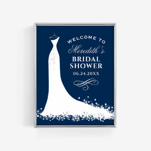 Elegantes Hochzeitgown-Brautparty der Marine Willk Poster