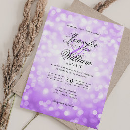 Elegantes Hochzeitlicht Vintage Lila QR-UAWG Einladung