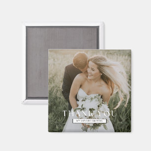 Elegantes Hochzeits-Dankeschön-Foto-Geschenk Magnet
