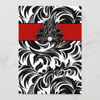 Elegantes Hochzeits-Diamant-Emblem-rotes Einladung