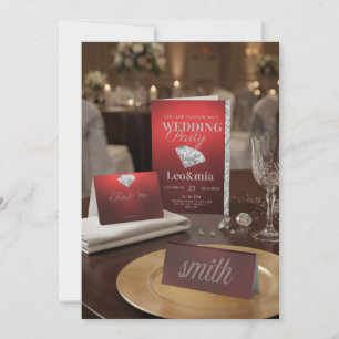 Elegantes Hochzeits-Einladungsset-Anzeige-Mockup C Einladung