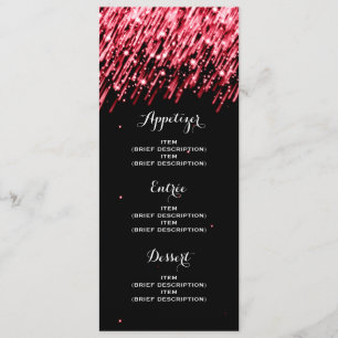 Elegantes Hochzeits-Menü-fallende Sterne rot Menükarte