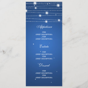 Elegantes Hochzeits-Menü-funkelnde Linien Menükarte