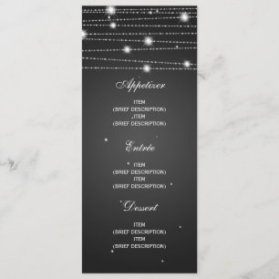 Elegantes Hochzeits-Menü-funkelnde Linien Menükarte