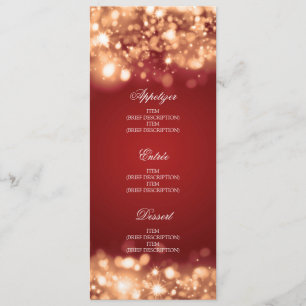 Elegantes Hochzeits-Menü-funkelndes Licht-Gold Menükarte