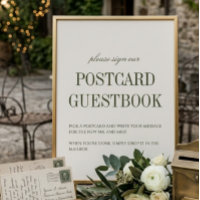 Elegantes Hochzeits-Postkarten-Gästebuch-Schild