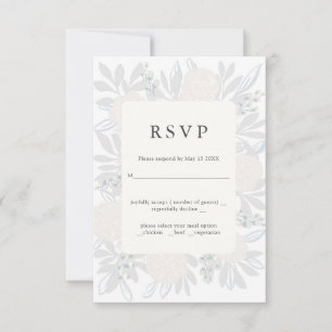 Elegantes Hochzeits-RSVP-Design für Blumenecken RSVP Karte
