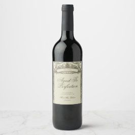 Elegantes Hochzeits-Wein-Flaschenetikett im Vintag Weinetikett