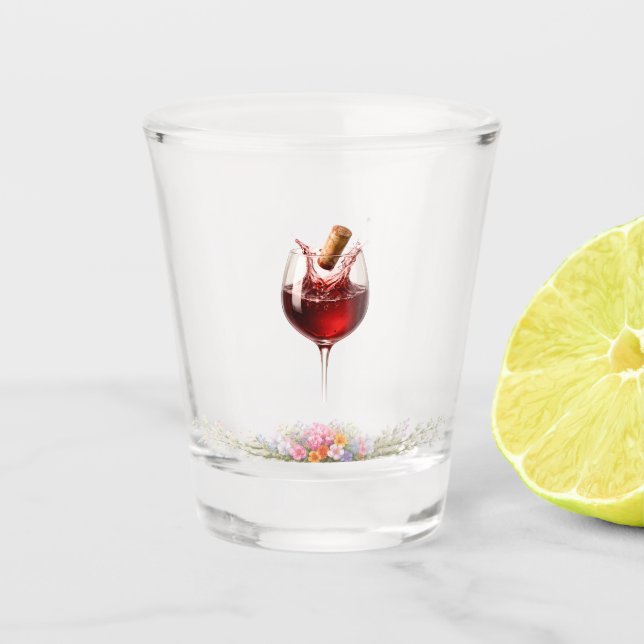 Elegantes Hochzeits-Weinglas-Splash-Shotglas Schnapsglas (Vorderseite)