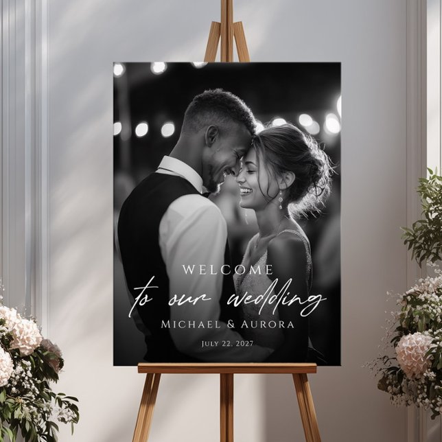 Elegantes Hochzeits-Willkommensfoto Poster (Von Creator hochgeladen)
