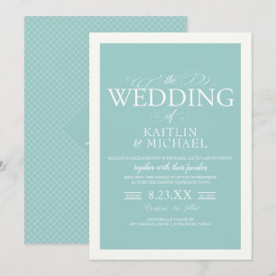 Elegantes Hochzeitsambio-Light Türkis) Einladung