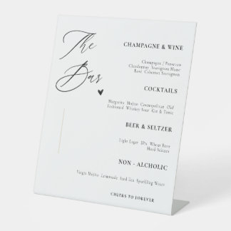 Elegantes Hochzeitsbar-Schild  Sockelschild