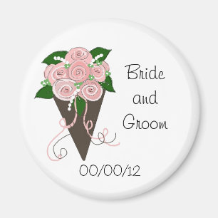 Elegantes Hochzeitsblumenbouquet Save the Date Magnet
