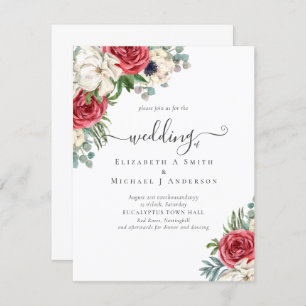 Elegantes Hochzeitsbudget Red White Blue Floral