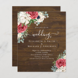 Elegantes Hochzeitsbudget Red White Blue Floral