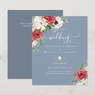Elegantes Hochzeitsbudget Red White Blue Floral