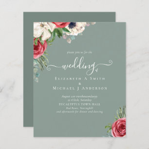 Elegantes Hochzeitsbudget Red White Blue Floral