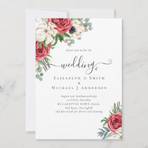 Elegantes Hochzeitsbudget Red White Blue Floral